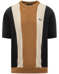 Fred Perry - Striped Knit T-Shirt - Lyst
