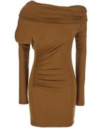 ANDAMANE - Zoe Dress With Asymmetrical Design And Draped Detail - Lyst