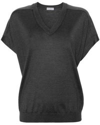 Brunello Cucinelli - Charcoal Wool Silk Shirt - Lyst