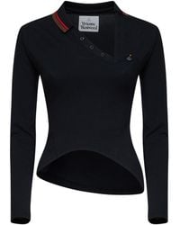 Vivienne Westwood - Cotton Piqué Glory Asymmetric Polo Shirt - Lyst