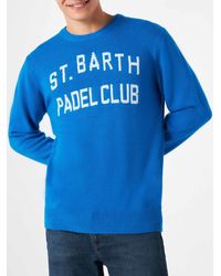 Mc2 Saint Barth - Sweater With St. Barth Padel Club Jacquard Print - Lyst