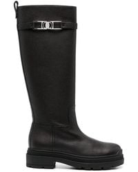 Ferragamo - Vara Chain Knee-High Boots - Lyst