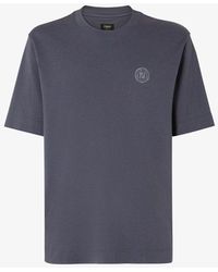 Fendi - Fendi Logo-Embroidered T-Shirt — Slate - Lyst