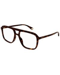 Gucci - Eyeglasses Square Full Rim, Havana Frame And Clear Demo Lenses Lens Gg1078O003 - Lyst