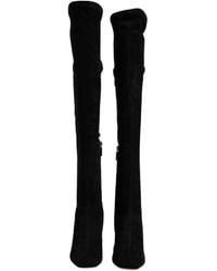 Dolce & Gabbana - Black Suede Leather Knee High Boots Shoes - Lyst