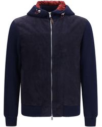 Brunello Cucinelli - English Knit Jacket Calf Leather Bos Taurus - Lyst