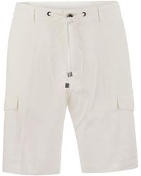 Peserico - Lightweight Cotton Lyocell Canvas Jogger Bermuda Shorts - Lyst