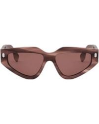 Fendi - Sunglasses Cat Eye Full Rim, Striped Frame And Lens Fe40163U74S - Lyst