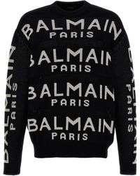 Balmain - Jersey With Logo - Lyst