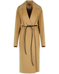 Sportmax - Abate' Camel Virgin Wool Robe Coat - Lyst