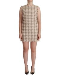 Dolce & Gabbana - Chic Checkered Shift Mini Dres - Lyst