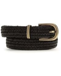 Brunello Cucinelli - Black Calf Leather Bos Taurus Regular Belt - Lyst