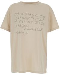 Maison Margiela - Crewneck T-Shirt With Maxi Logo Print On The Front - Lyst