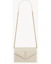 Saint Laurent - Saint Laurent Pocket Sl Shoulder Bag — Ivory - Lyst