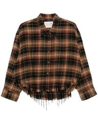 R13 - Drop Neck Cropped Shirt Light Plaid - Lyst