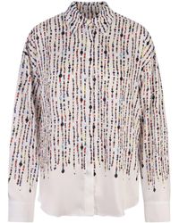 MSGM - Shirt With Multicolour Bead Print - Lyst