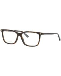 Gucci - Eyeglasses Rectangle Full Rim, Gloss Havana Frame And Clear Demo Lenses Lens Gg0094O007 Sunglasses - Lyst