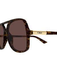 Chloé - Chloe Sunglasses Havana- Recycled Acetate Eyewear - Lyst