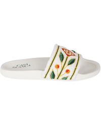 Casablancabrand - Embroidered Terry Sliders - Lyst