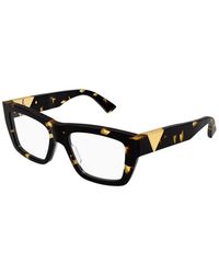 Bottega Veneta - Eyeglasses Rectangle Full Rim, Frame And Clear Demo Lenses Lens Bv1180O002 - Lyst