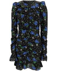 ROTATE BIRGER CHRISTENSEN - Mini Dress With Cut-Out And Polka-Dots And Rose Print - Lyst