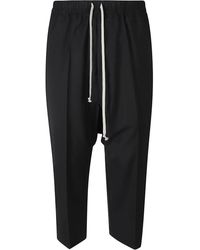 Rick Owens - Drawstring Cropped Trousers - Lyst
