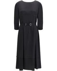 Prada - Wool And Silk Midi Dress - Lyst