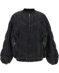 ROTATE BIRGER CHRISTENSEN - Pleated Bomber Jacket - Lyst