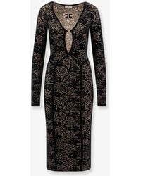 Elisabetta Franchi - Knitted Midi Dress Polyamide - Lyst