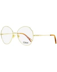 Chloé - Chloe Scalloped Oval Eyeglasses Ch0097O 001-Havana 53Mm Metal/Plastic (Acetate) Sunglasses - Lyst