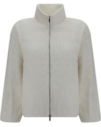 GONGDID DESIGN - Jacket Short Padded With Striped Fabric Polyester - Lyst