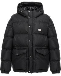 Dolce & Gabbana - Logo Plate Down Jacket - Lyst