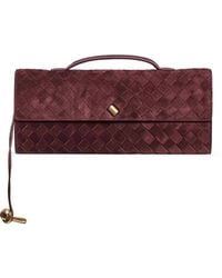 Bottega Veneta - Deep Mahogany Andiamo Clutch Top Handle Clutch Bag - Lyst