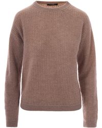 Fabiana Filippi - Textured Knit Sweater With Lurex Thread And Ribbed Details - Lyst