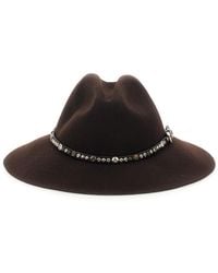 Golden Goose - Fedora Hat With Studded Leather Band Felt And - Lyst