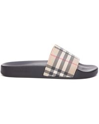 Burberry Vintage Check Slides in White Lyst
