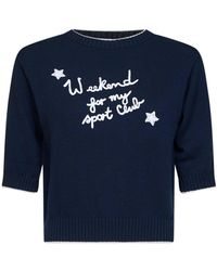 Weekend by Maxmara - Embroidered Knit Top Cotton - Lyst