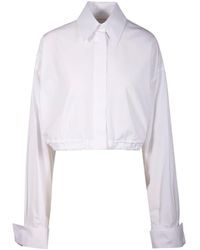Sportmax - Buttoned Long-sleeved Cropped Shirt - Lyst