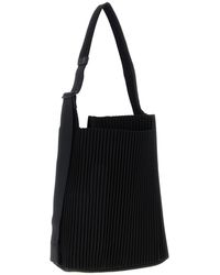 Homme Plissé Issey Miyake Oversized Pleated Tote in Black for Men