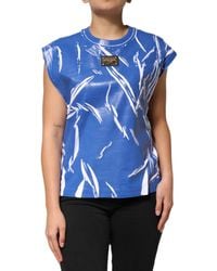 Dolce & Gabbana - Cotton Logo Plaque Tank Top - Lyst