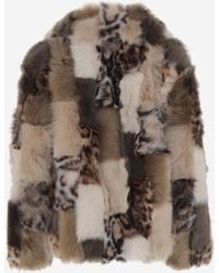 Blancha - Color-Block Shearling Jacket - Lyst