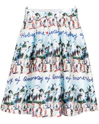 ALESSANDRO ENRIQUEZ - Printed Midi Skirt - Lyst