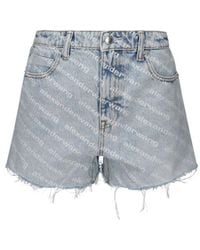 Alexander Wang - Blue Cotton Bermuda Shorts - Lyst