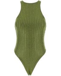 VENUJA - One-Piece Swimsuit With Racerback And Striped Sequins - Lyst