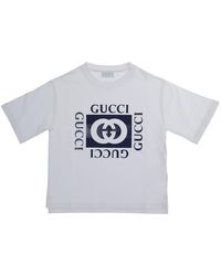 Gucci - Kids T-Shirt With Front Logo Cotton T-Shirts - Lyst