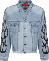 Vision Of Super - Jacket With Printed Flames - Lyst