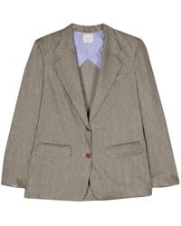 Alysi - Striped Single-Breasted Blazer - Lyst