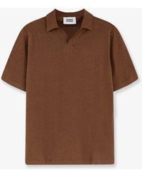 Alpha Studio - Linen And Cotton Blend Polo Shirt - Lyst
