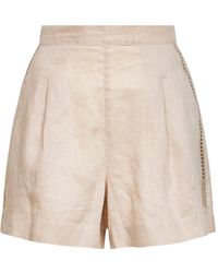 MC2 Saint Barth - Linen Embroidered Amani Shorts - Lyst