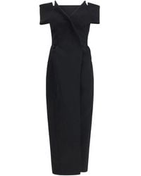 KHAITE - Black Polyester Cocktail Dress - Lyst